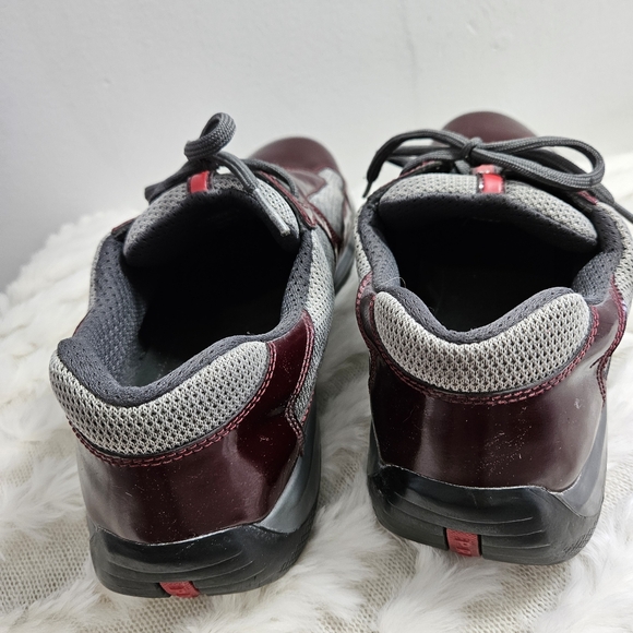 Prada Men's Colorblock Burgundy Shoes - Picture 5 of 15